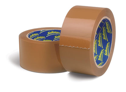 Sellotape Brown Buff Parcel Packaging Tape 50mm x 66m (Pack of 6