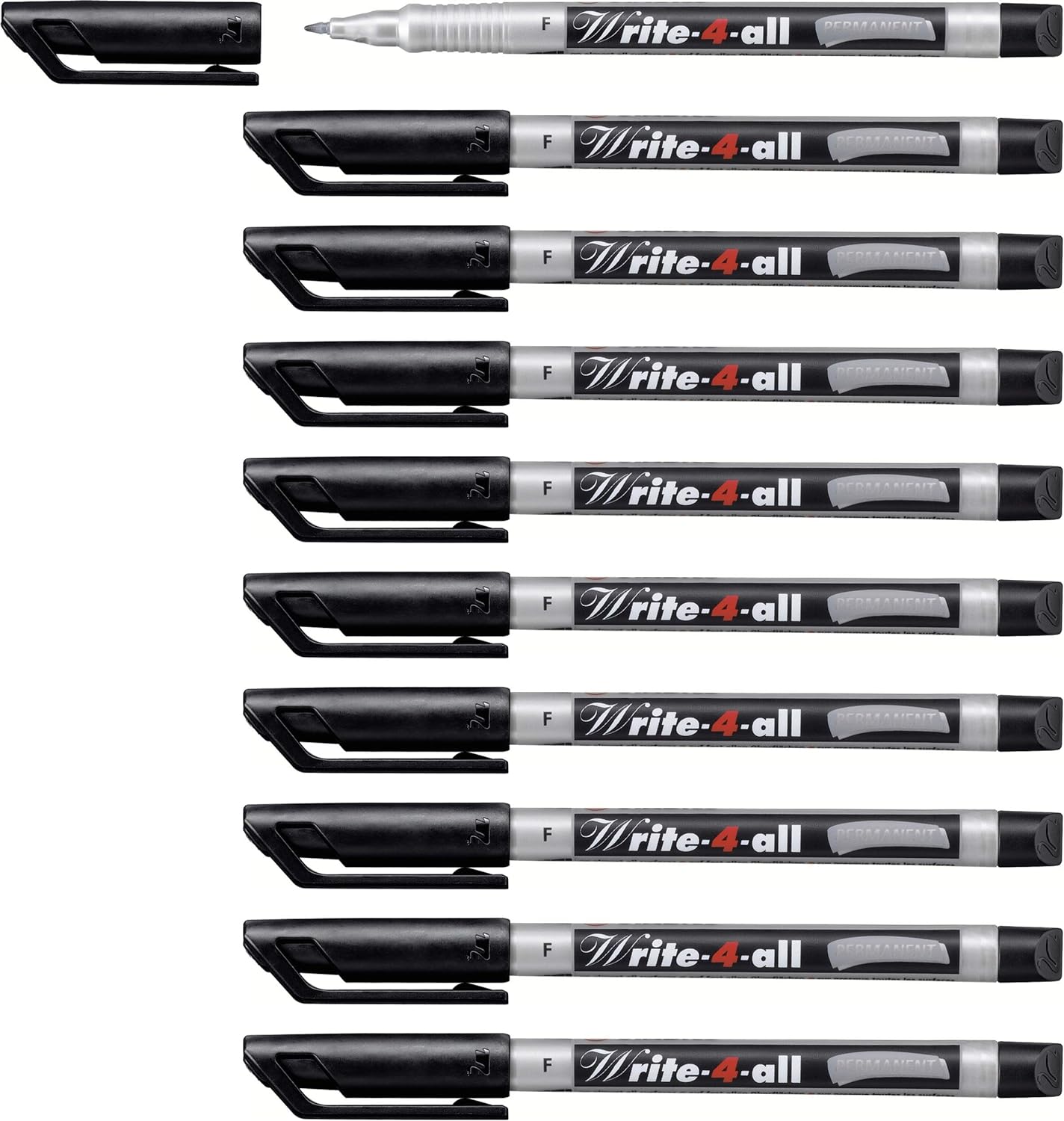 Permanent Marker Pen - STABILO Write-4-all - Fine - Pack of 10