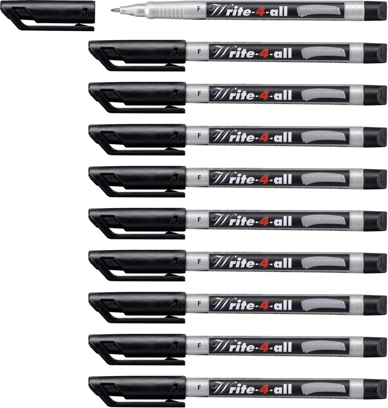 Permanent Marker Pen - STABILO Write-4-all - Fine - Pack of 10