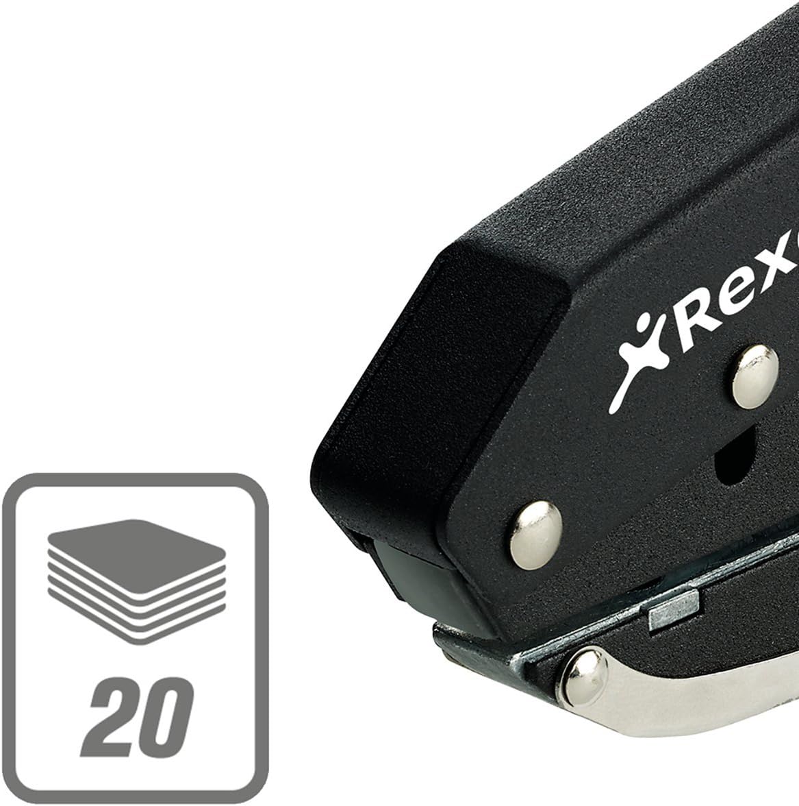 Rexel S120 Plier Hole Punch, Punches Single Holes, 20 Sheet Capacity, Metal, Black, 20120041 1 Black