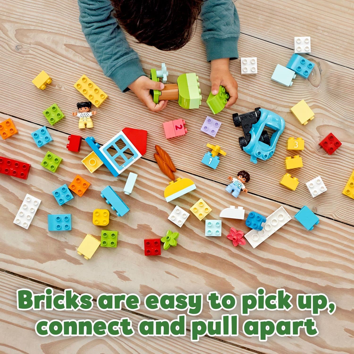 LEGO 10913 DUPLO Classic Brick Box Building Set with Storage, Toy Car, Number Bricks and More, Learning Toys for Toddlers, Boys & Girls 1.5 Years Old