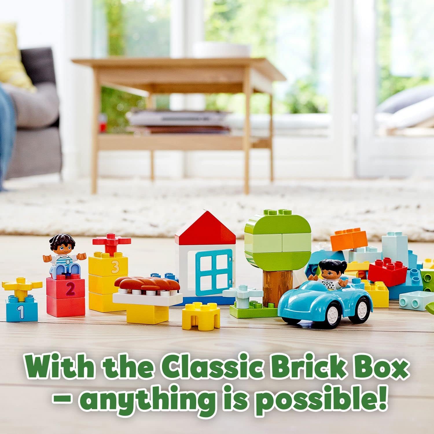 LEGO 10913 DUPLO Classic Brick Box Building Set with Storage, Toy Car, Number Bricks and More, Learning Toys for Toddlers, Boys & Girls 1.5 Years Old