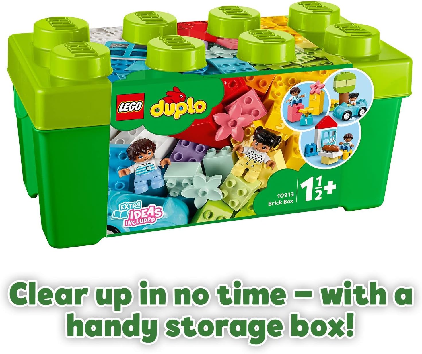 LEGO 10913 DUPLO Classic Brick Box Building Set with Storage, Toy Car, Number Bricks and More, Learning Toys for Toddlers, Boys & Girls 1.5 Years Old