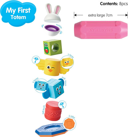 SMARTMAX - My First Totem, Magnetic Discovery Play Set with 24 Challenges, 7 pieces, 1 1/5-5 Years