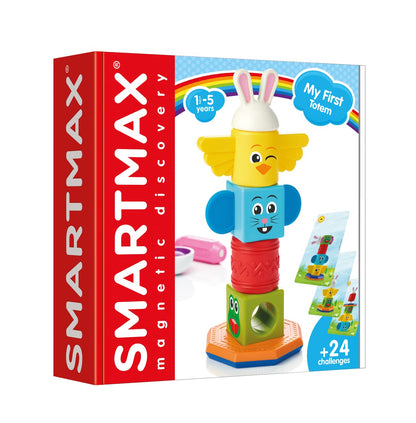 SMARTMAX - My First Totem, Magnetic Discovery Play Set with 24 Challenges, 7 pieces, 1 1/5-5 Years