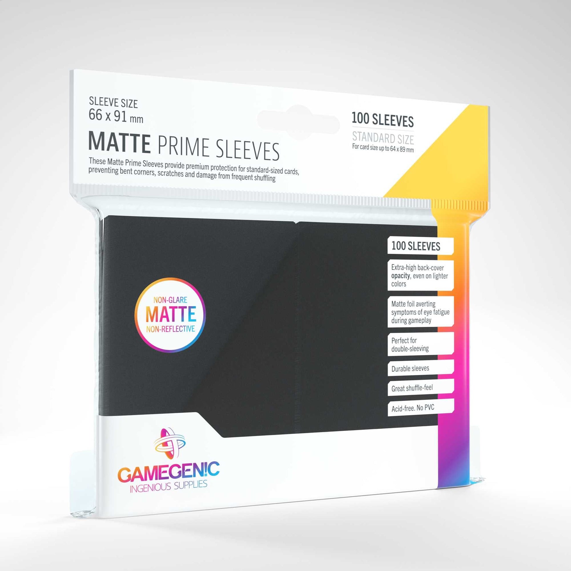 Gamegenic, Matte PRIME Sleeves Black, Sleeve color code: Gray ...