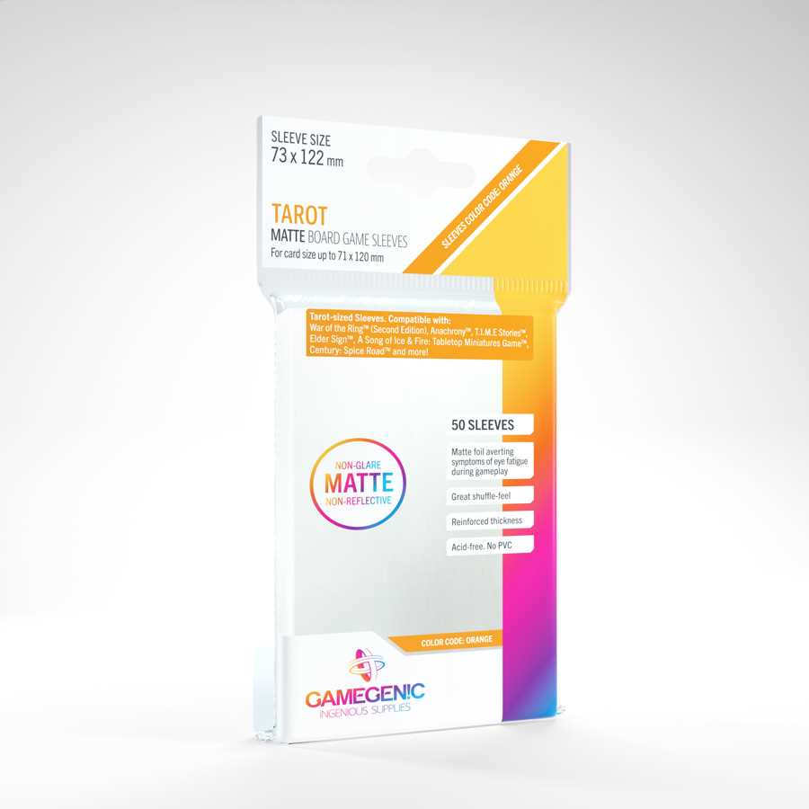 Gamegenic GAMEGEN!C- Matte Tarot-Sized Sleeves 73x122mm (50), Colour Clear (GGS10056ML