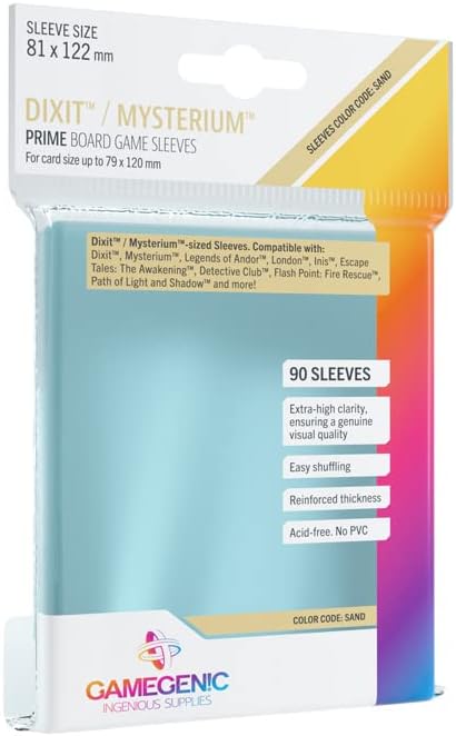 GAMEGEN!C GGS10040ML Prime Dixit Sleeves 81x122mm (90), Clear
