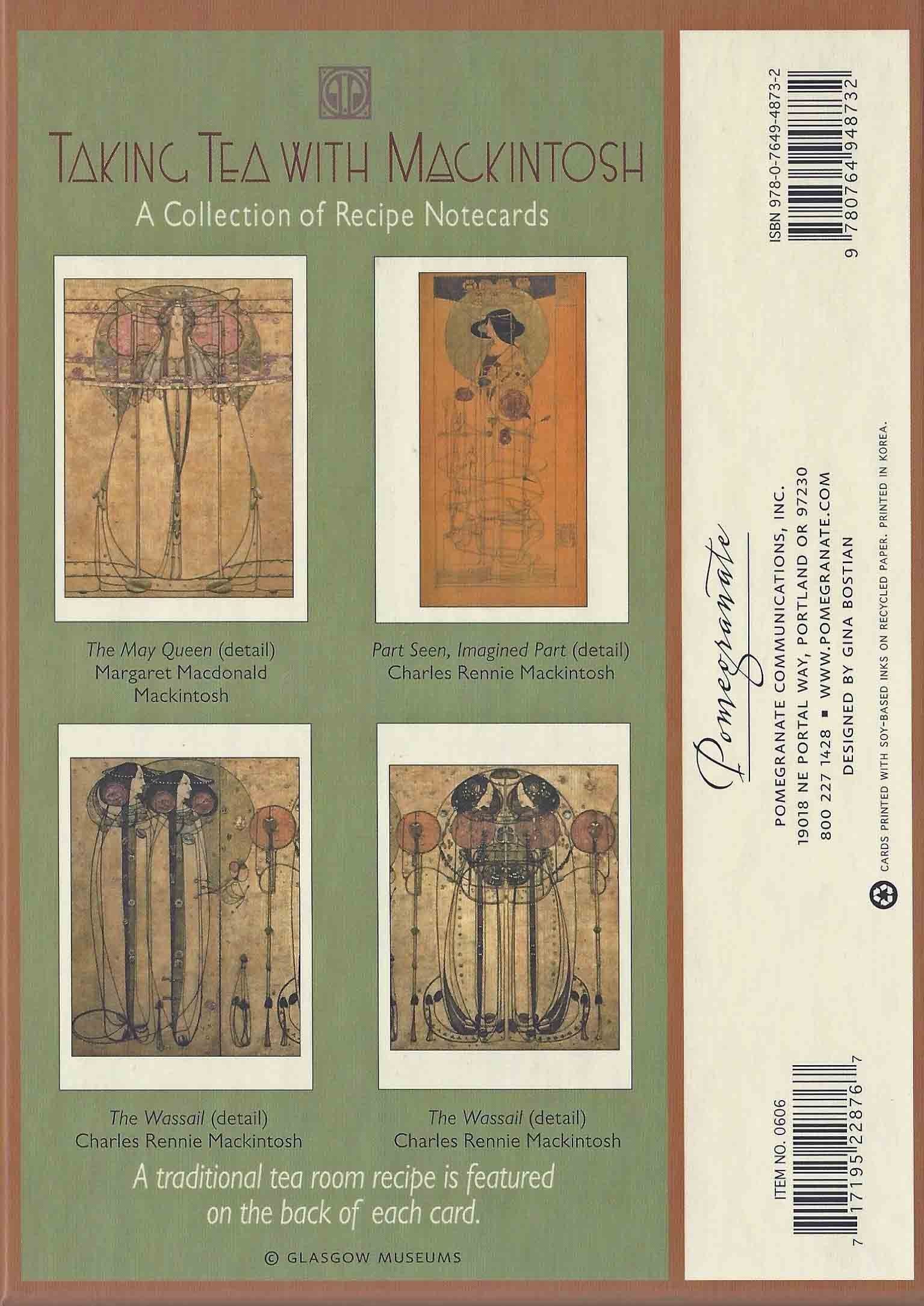 Taking Tea With Mackintosh Boxed Set of 20 Recipe Note Cards and Envelopes