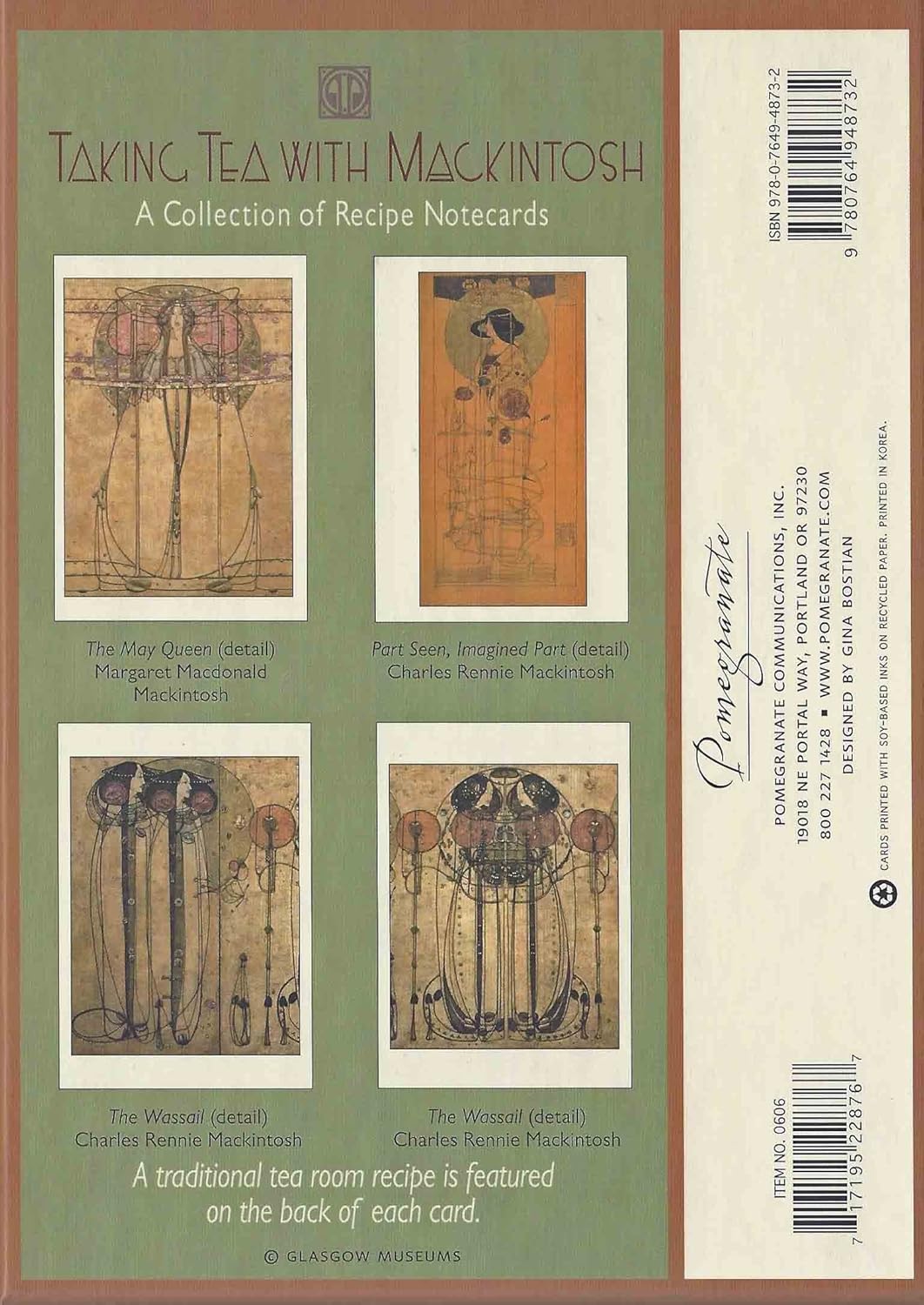 Taking Tea With Mackintosh Boxed Set of 20 Recipe Note Cards and Envelopes