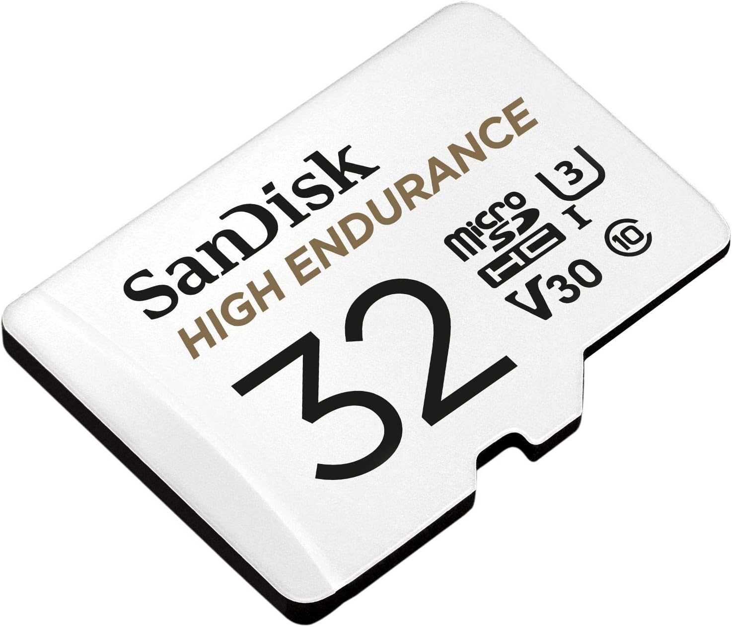 SanDisk HIGH ENDURANCE Video Monitoring for Dashcams & Home Monitoring 32 GB microSDHC Memory Card + SD Adaptor, Up to 100 MB/s read and 40 MB/s Write, Class 10, U3, V30, White