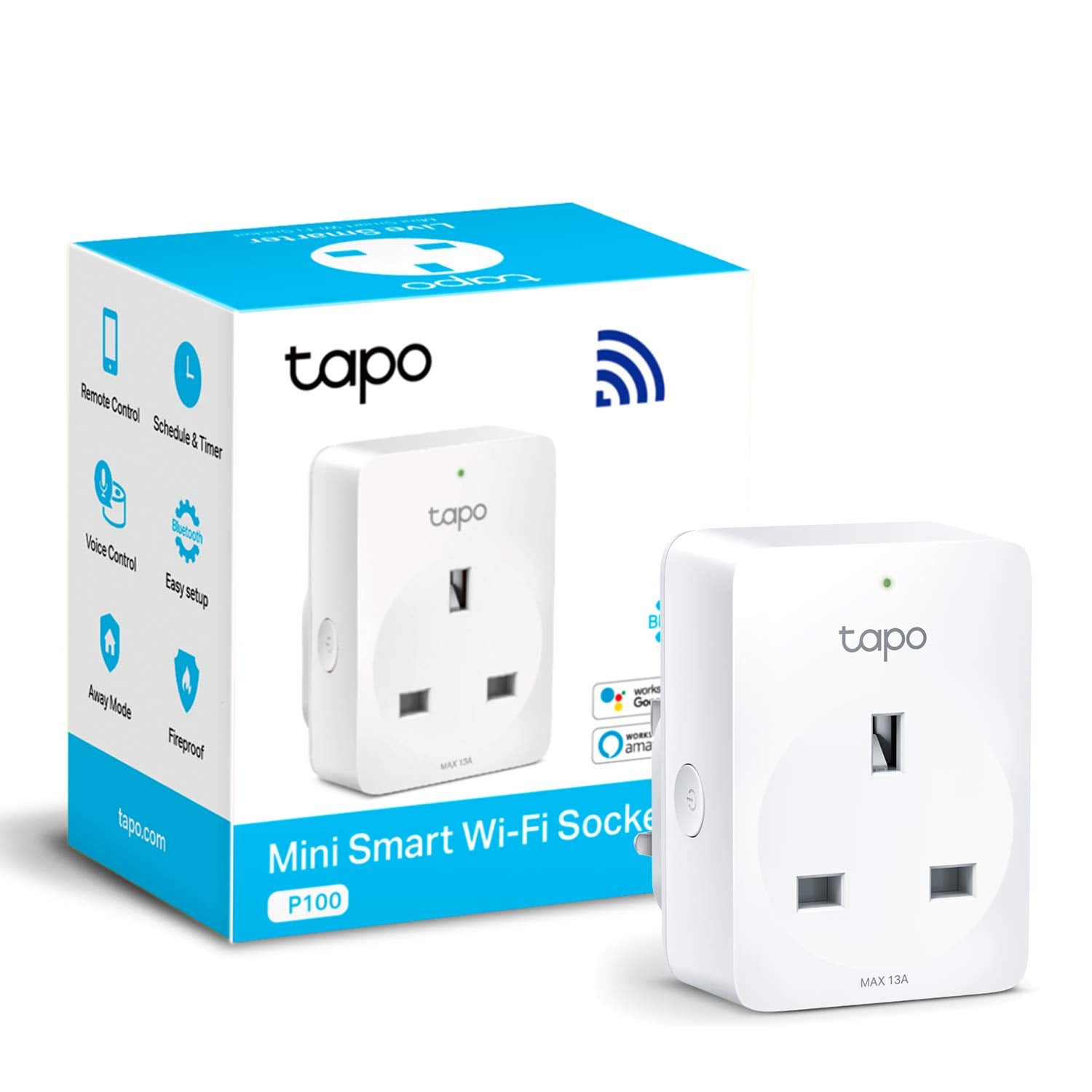 Tapo P100 V1.2 - Smart Plug - Wireless - 802.11B/G/N, Bluetooth 4.2 - 2.4 Ghz