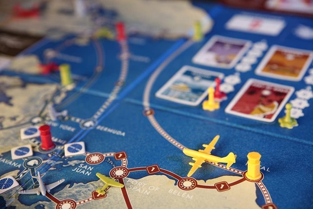 PAN AM Fun Strategy Board Game For The Whole Family - Includes 52 Airplane Miniatures From 4 Distinct Airline Eras (Ages 12+) Ideal for 2-4 Players - Funko 48719 Signature Games