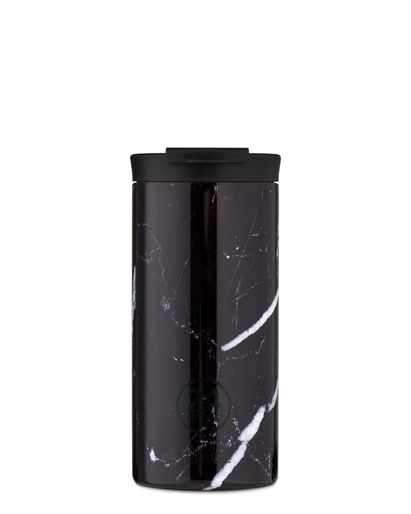 24BOTTLES Tazza da Viaggio Termica | Tazza Thermos in Acciaio Inox senza BPA | 12Ore Freddo 6Ore Caldo | Travel Tumbler | Design Originale Italiano (Black Marble, 600 ml