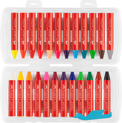 Faber-Castell - Jumbo Wax Crayons, 24 pc (120034), Neon