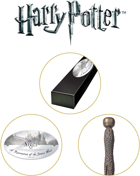 The Noble Collection - Nigel Wolpert Character Wand - 15in (37.5cm) Wizarding World Wand With Name Tag - Harry Potter Film Set Movie Props Wands
