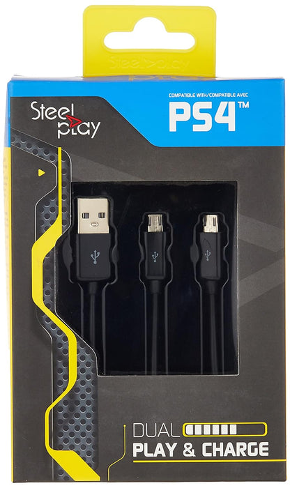 Steelplay jvaps400040 Dual Play y Charge Cable (PS4