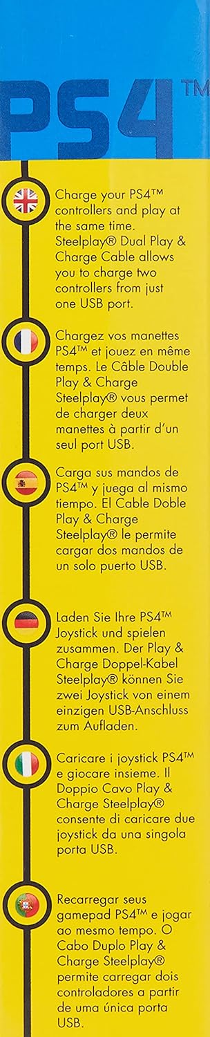 Steelplay jvaps400040 Dual Play y Charge Cable (PS4