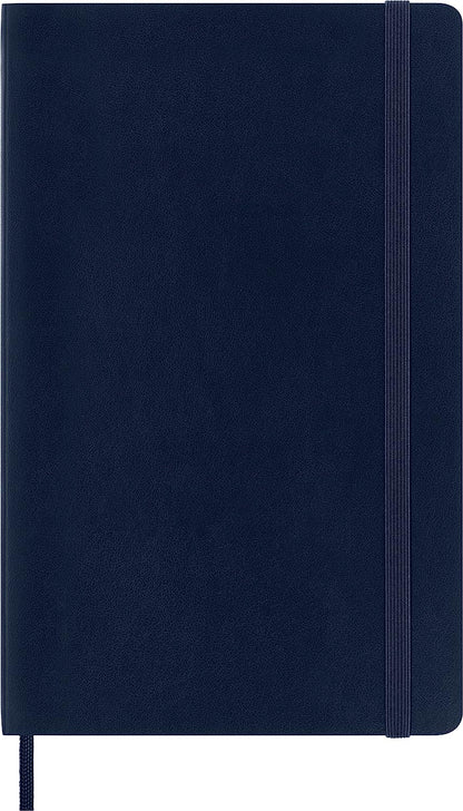 Moleskine Classic Dotted Paper Notebook, Soft Cover and Elastic Closure Journal, Color Sapphire Blue, Size Large 13 x 21 A5, 192 Pages