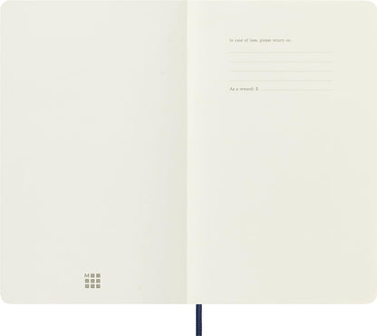Moleskine Classic Dotted Paper Notebook, Soft Cover and Elastic Closure Journal, Color Sapphire Blue, Size Large 13 x 21 A5, 192 Pages