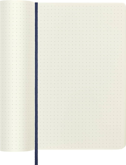 Moleskine Classic Dotted Paper Notebook, Soft Cover and Elastic Closure Journal, Color Sapphire Blue, Size Large 13 x 21 A5, 192 Pages