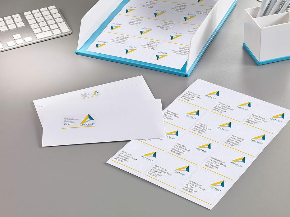 Avery Self Adhesive Address Mailing Labels, Laser Printers, 12 Labels Per A4 Sheet, 1200 Labels, UltraGrip (L7164