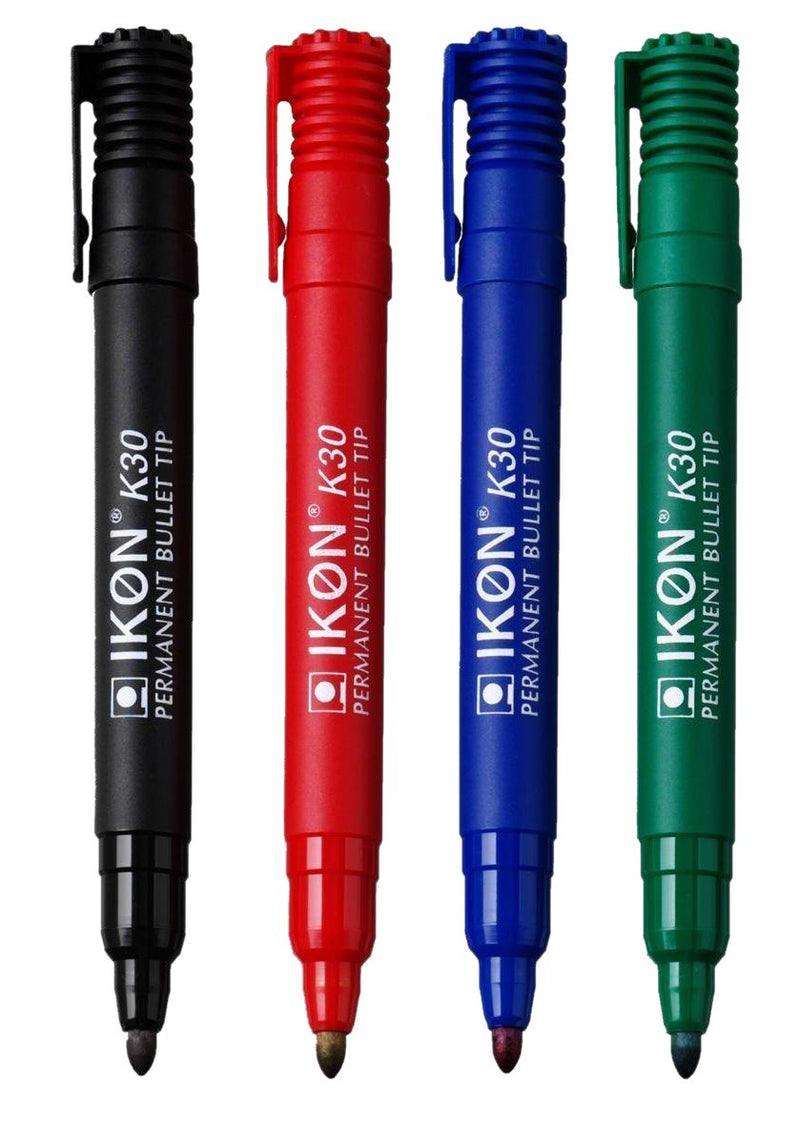 Hainenko Value Bullet Tip Permanent Marker - Assorted Colour (Pack of 4