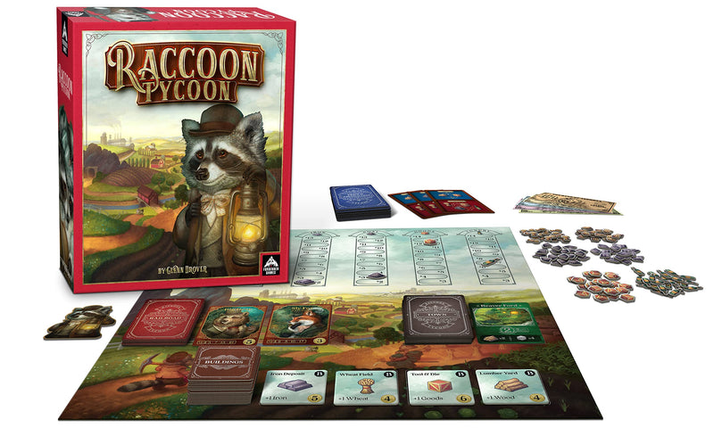 RACCOON TYCOON - Gateway Strategy Board Game for Adults and Family | Fast, Fun, Economic and Set-Collecting Competitive Game | 2-5 Players | Ages 8 and Up | 60-90 Minutes | by Forbidden Games