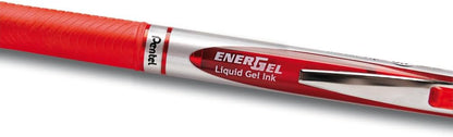 Pentel EnerGel XM BL77 - Retractable Liquid Gel Ink Pen - 0.7mm - 54% Recycled - Red - Box of 12