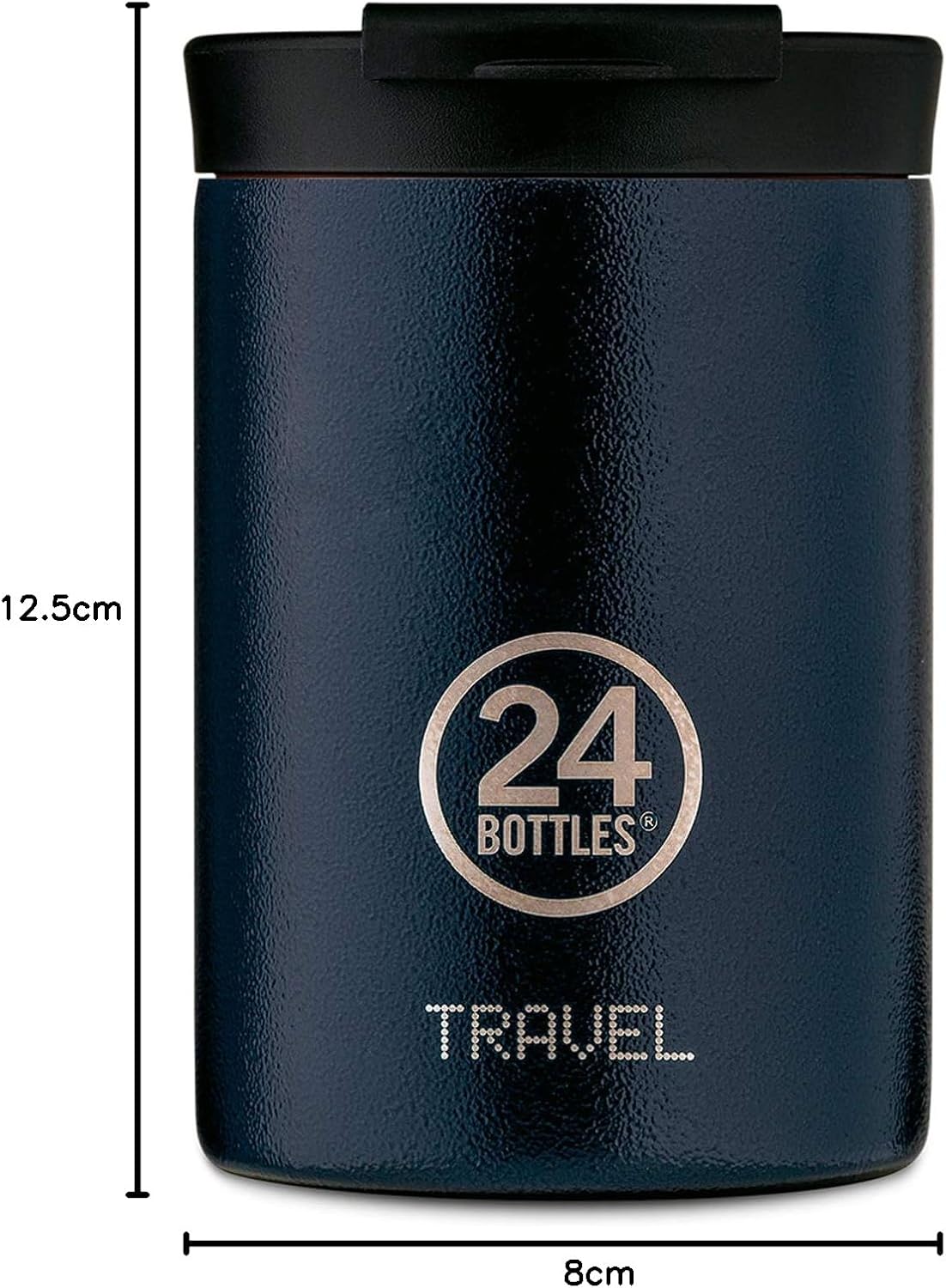 24Bottles Travel Tumbler Stainless Steel in Deep Blue with 350 ml Dimensions 8 cm x 8 cm x 12.5 cm 416
