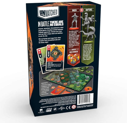 Iello | Unmatched Jurassic Park: InGen vs The Raptors | Board Game | Ages 14+ | 2 Players | 20-40 Minutes Playing Time