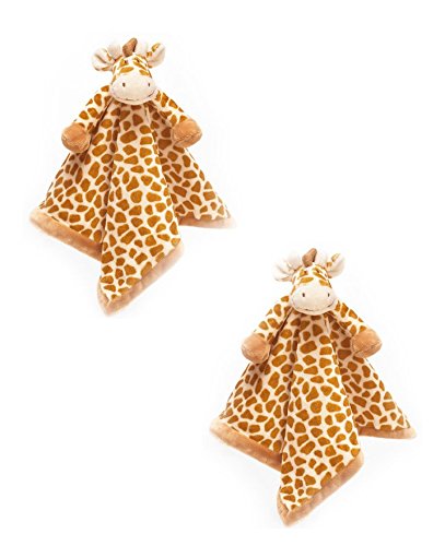 Teddykompaniet Diinglisar Wild Two Blankies Giraffe (Snuttefiltar) 14871, Brown, 14x14"
