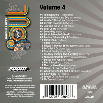 Zoom Karaoke CD+G - Whole Lotta Soul And Motown - Volume 4
