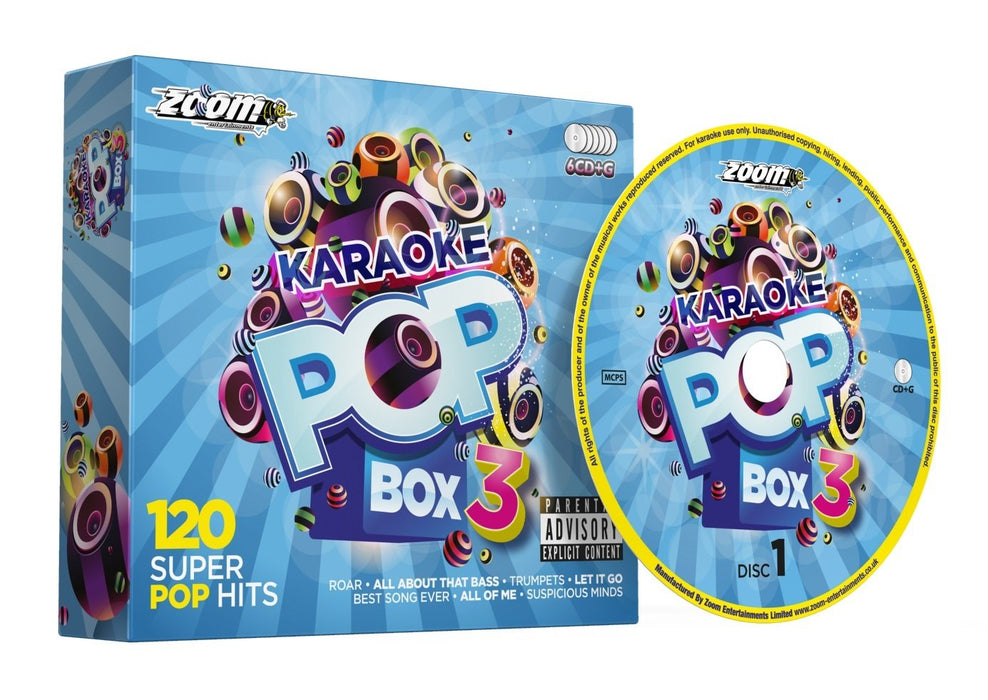 Zoom Karaoke Pop Box 3 Party Pack - 6 CD+G Box Set - 120 Songs  explicit_lyrics
