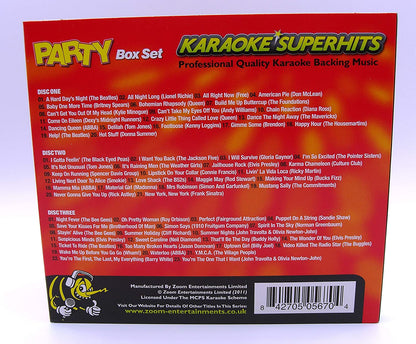 Zoom Karaoke CD+G - Party Superhits - Triple CD+G Karaoke Pack