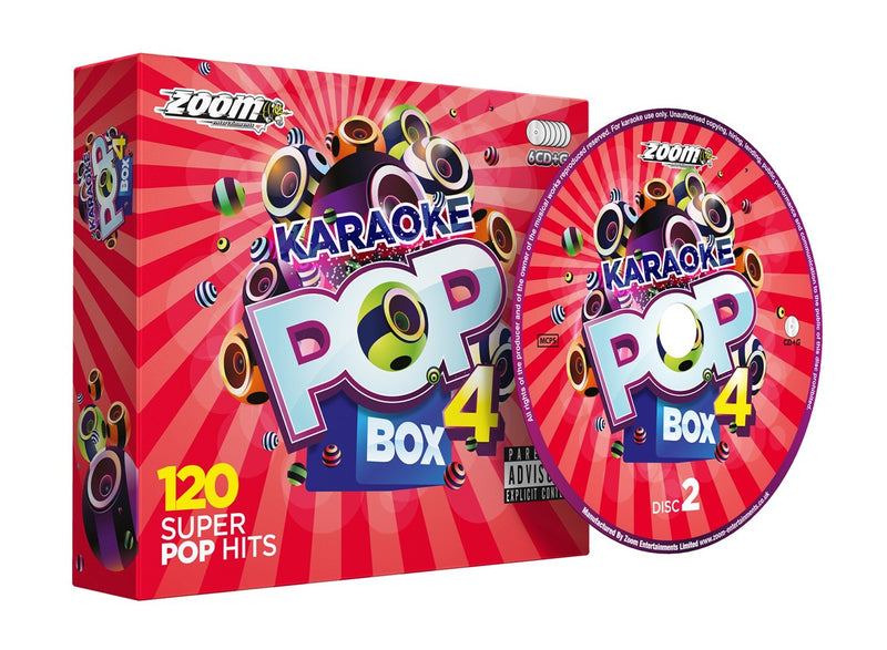 Zoom Karaoke Pop Box 4 Party Pack - 6 CD+G Box Set - 120 Songs  explicit_lyrics