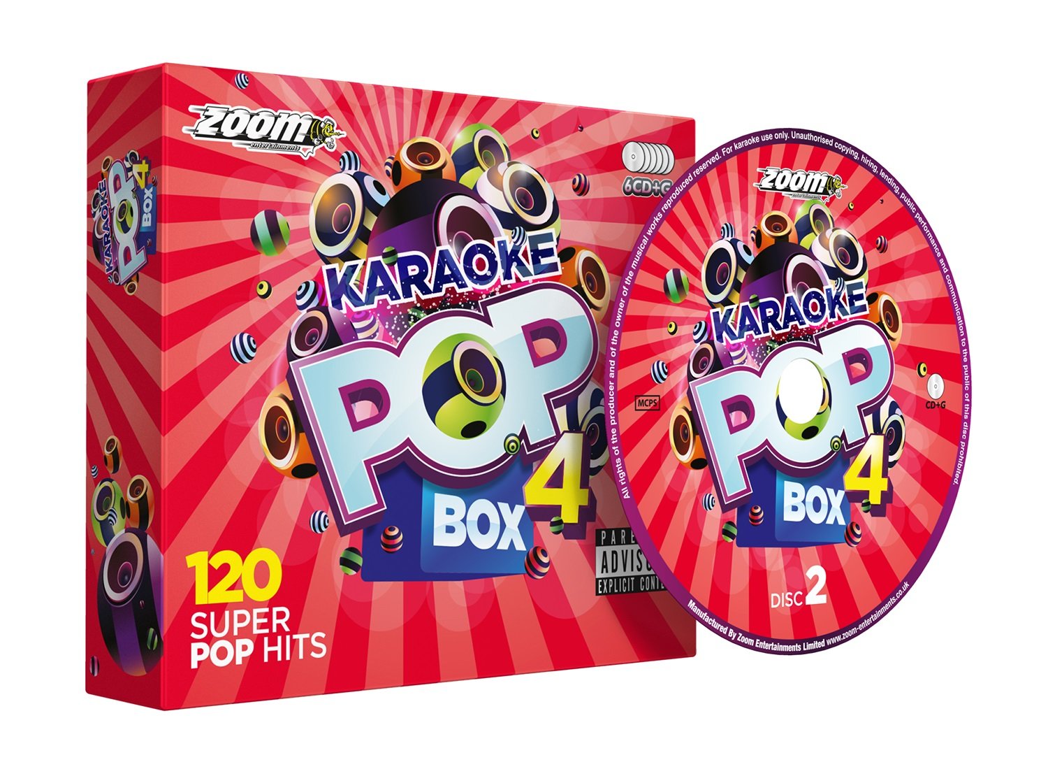 Zoom Karaoke Pop Box 4 Party Pack - 6 CD+G Box Set - 120 Songs  explicit_lyrics