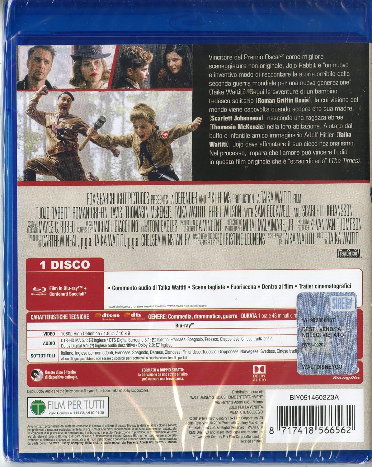 Jo Jo Rabbit ( Blu Ray)