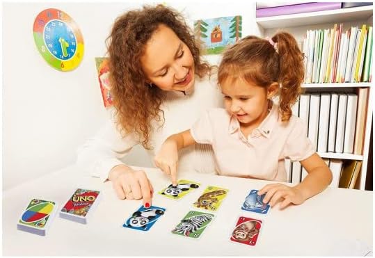 Mattel Games UNO Junior Card Game for Kids with Simple Rules, Levels of Play and Animal Matching for 2-4 Players