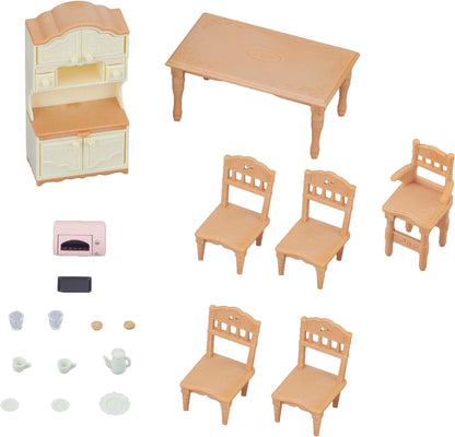 Sylvanian Families 5340 Dining Room Set, Multicolor & 5338 Children's Bedroom Set, Multicolor