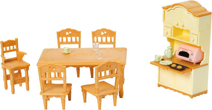 Sylvanian Families 5340 Dining Room Set, Multicolor & 5338 Children's Bedroom Set, Multicolor