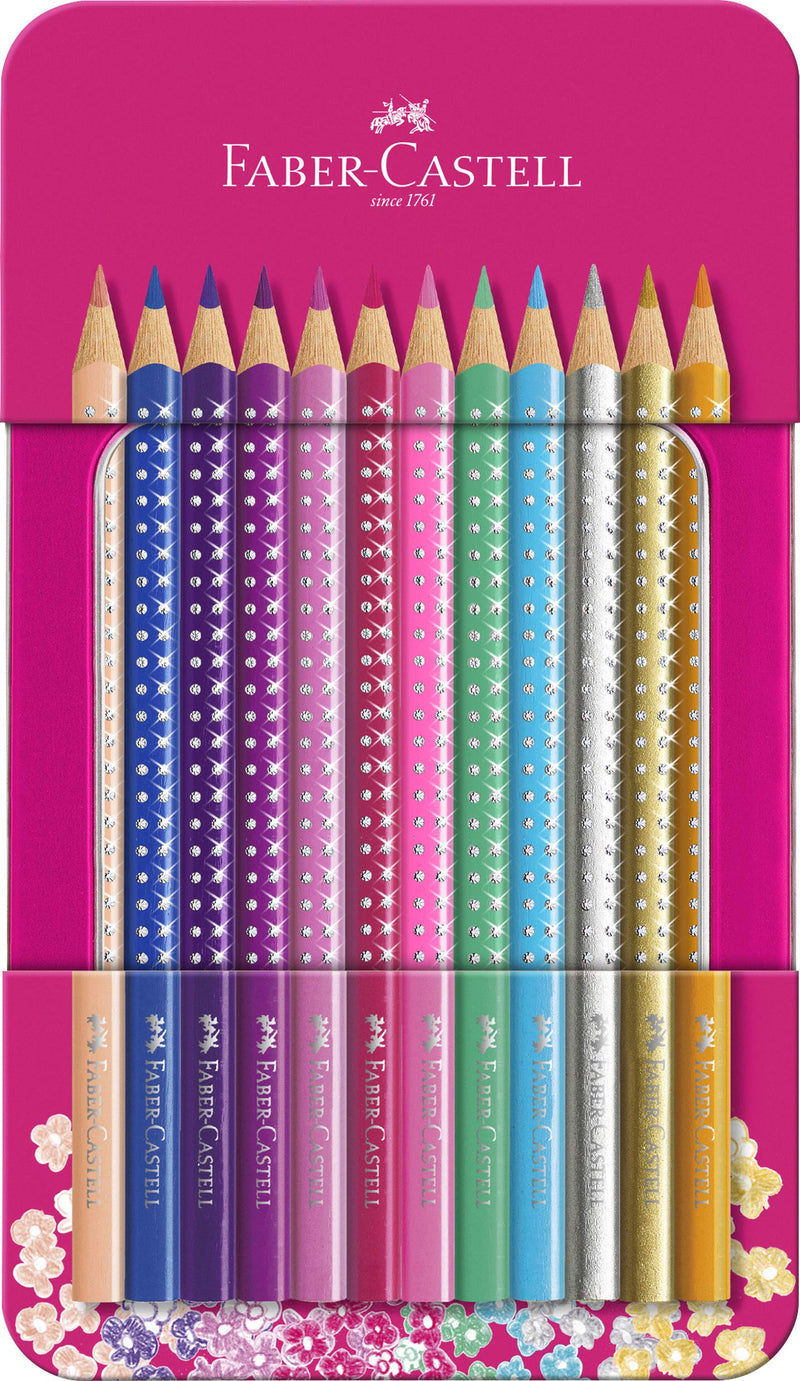 Faber-Castell Sparkle Colour Pencils - Tin of 12