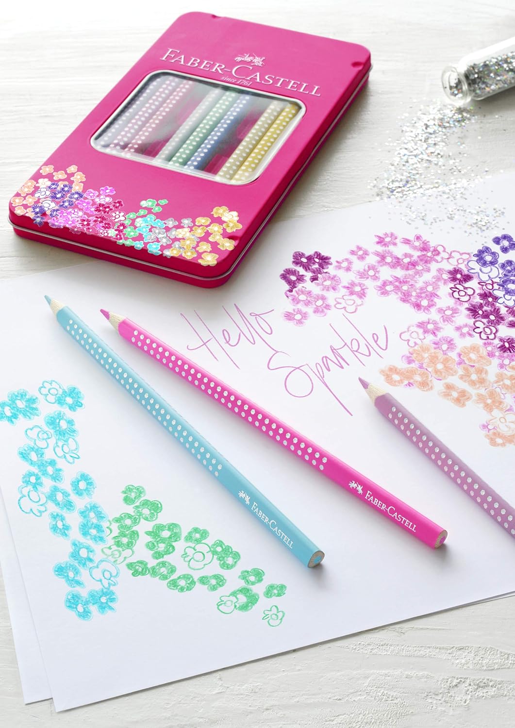 Faber-Castell Sparkle Colour Pencils - Tin of 12