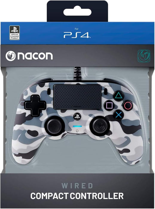 Nacon Oficial PS4 Wired Compact Controller - Grey Camo