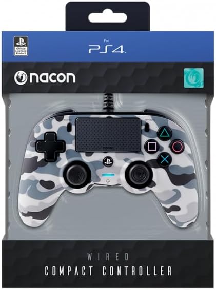 Nacon Oficial PS4 Wired Compact Controller - Grey Camo