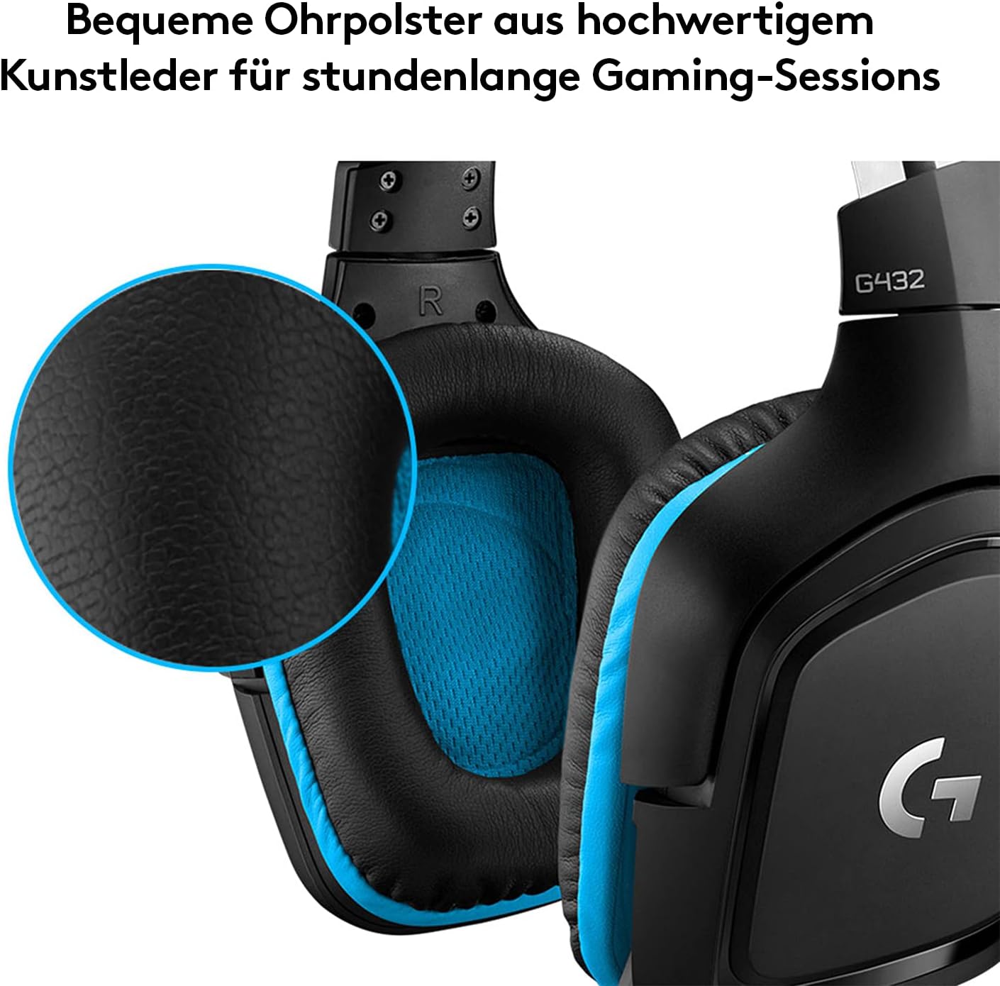 Logitech G432 kabelgebundenes Gaming-Headset, 7.1 Surround Sound, DTS Headphone:X 2.0, Bügelmikrofon mit Flip-Stummschaltung, Ohrpolster mit Kunstleder, PC/Mac/Xbox One/PS4/Nintendo Switch - Schwarz