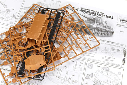 Zvezda 500785023 – 1:72 King Tiger Henschel – Plastic Construction Model Kit – Assembly – for Beginners – Detailed, Camouflage