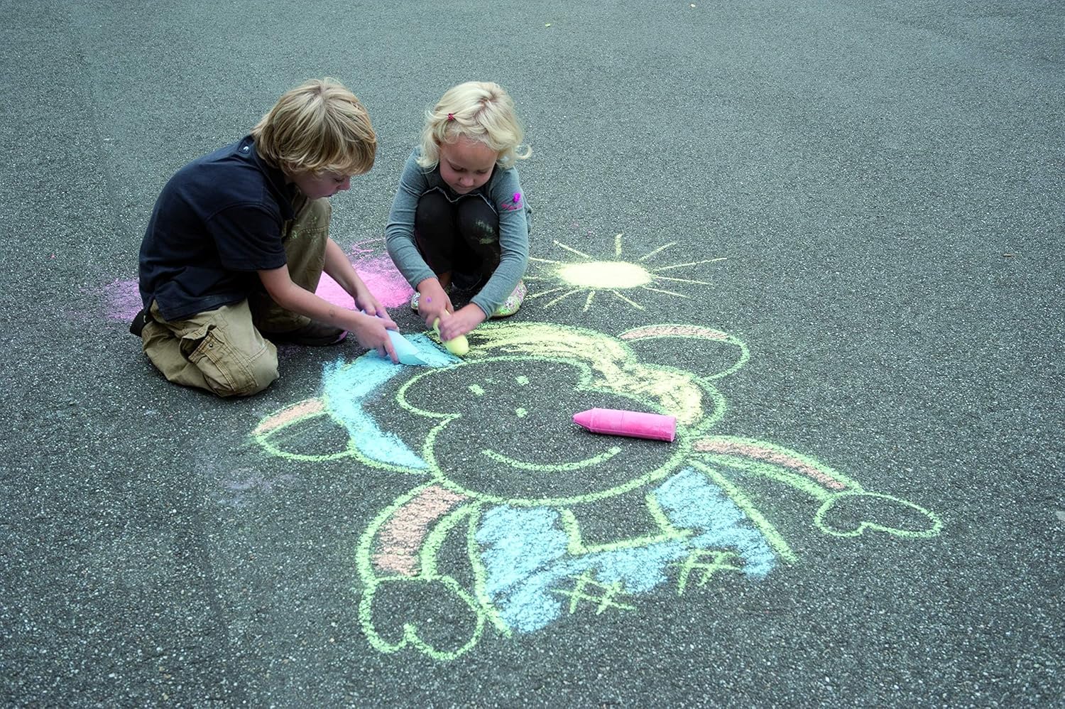 Eddy Toys - straatkrijt, kinderkrijt, 15-delig, verschillende kleuren, 90726