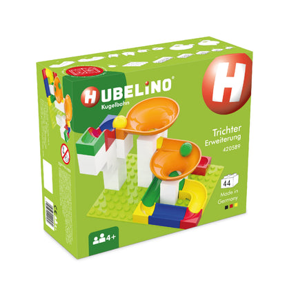 Hubelino 420589 Twister Expansion set Marble run, Compatible with popular bulding block system, 44 pieces, ages 4 and Up (Made in Germany