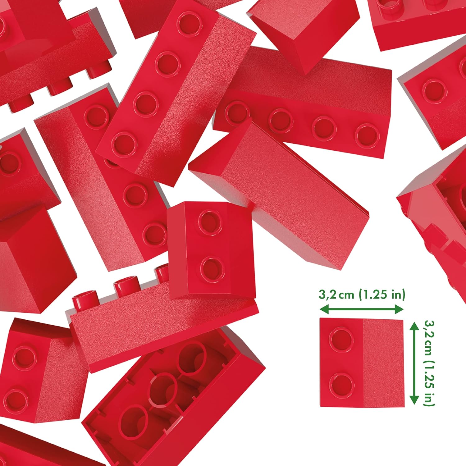 Hubelino 400369 68-teiliges Dachsteine Set Building Blocks, Compatible